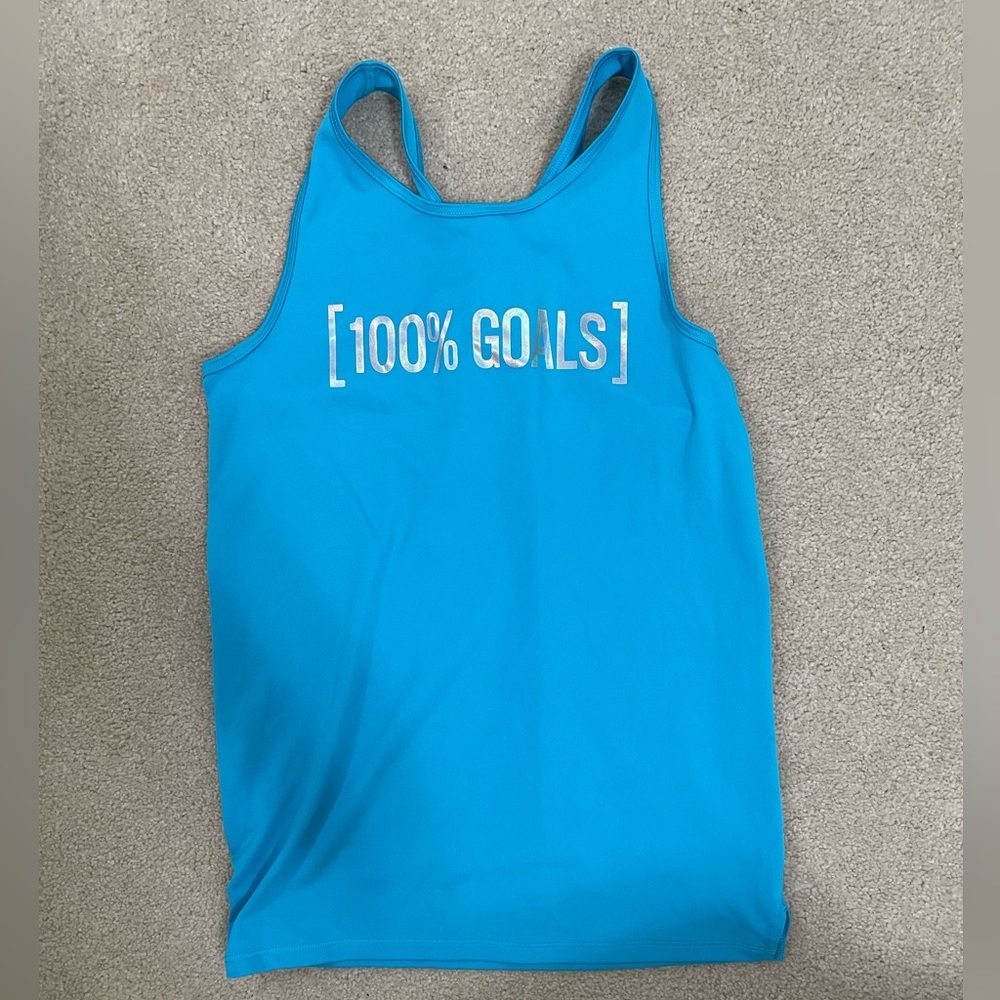 Girls dri fit “100% goals” tank top